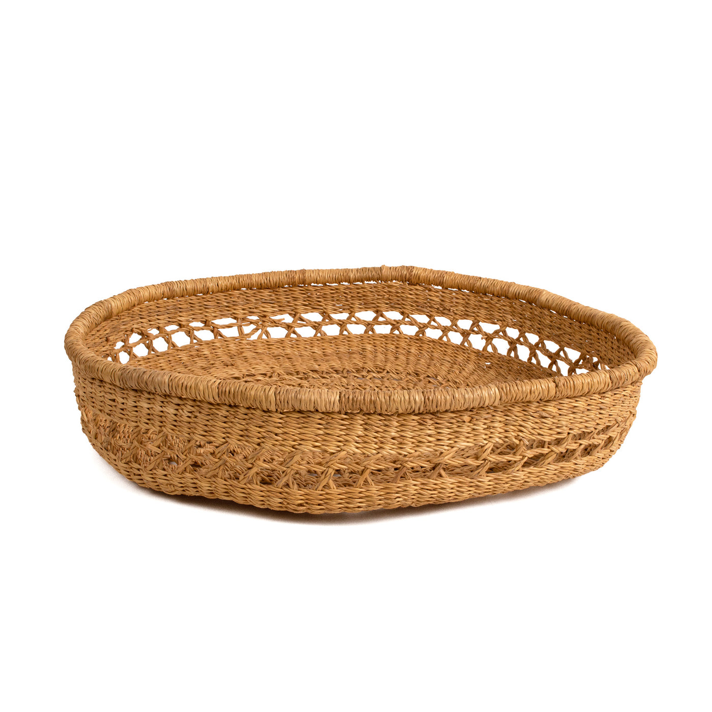 Oval Laced Natural Grass Tray