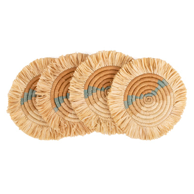 Woodland Fringed Coasters - Driftwood, Set of 4
