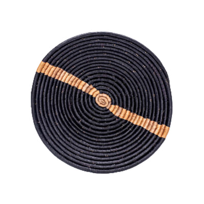 Modern Woven Bowl - 12" Black Banana Stripe