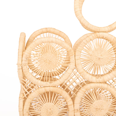 Neutral Handbag - Raffia Hoops