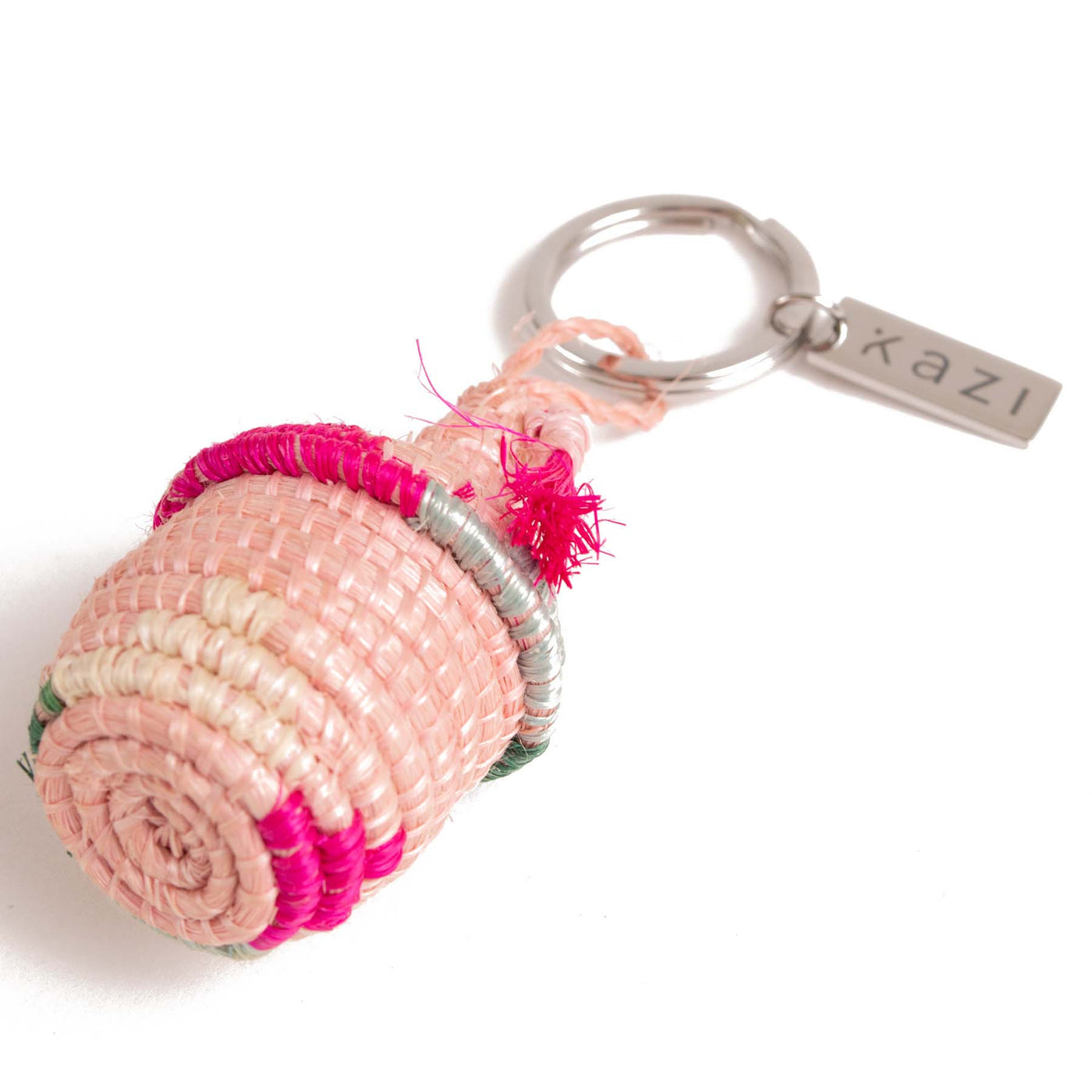 Woven Keychain - Pink Tassel