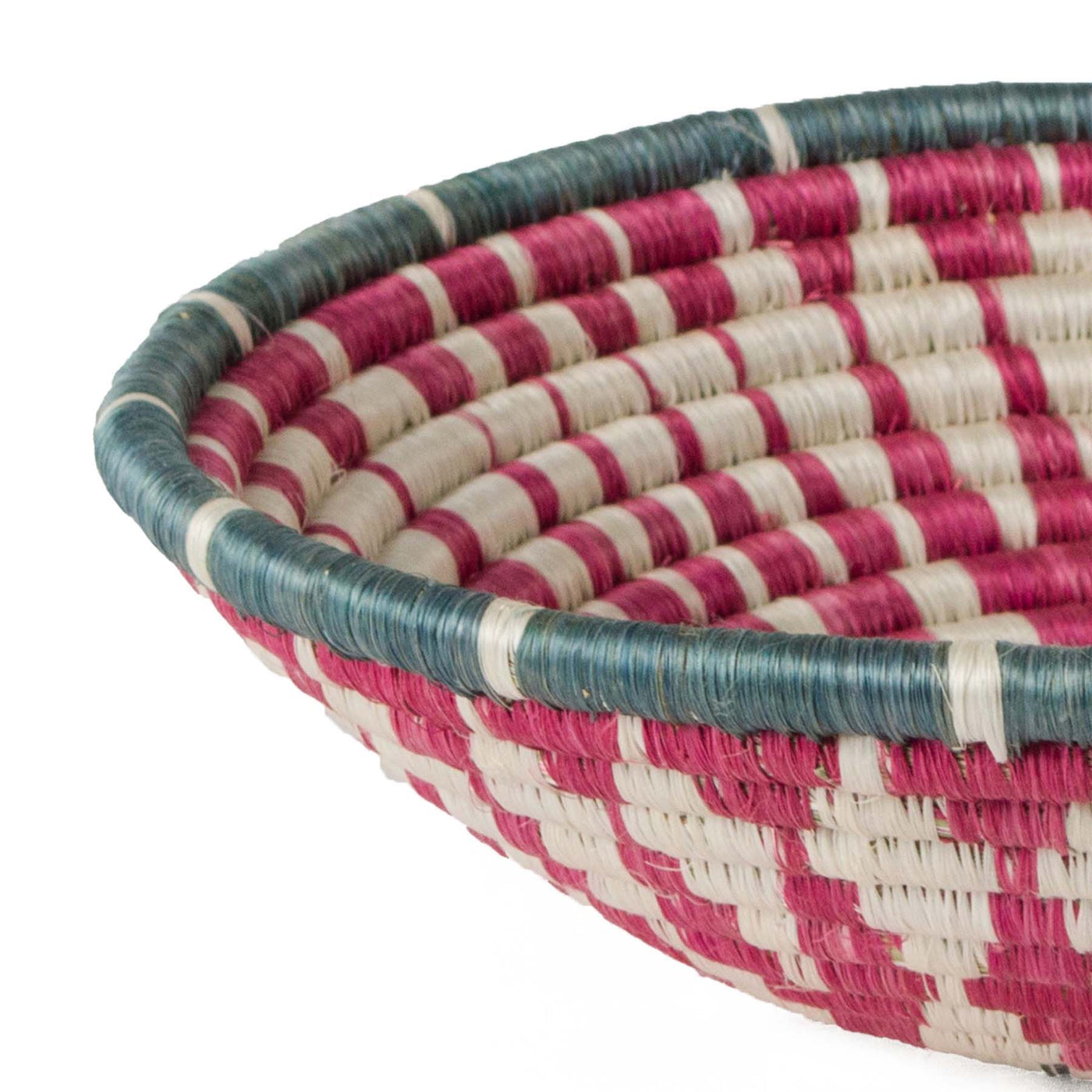 Woven Bowl - 10" Pink & Green
