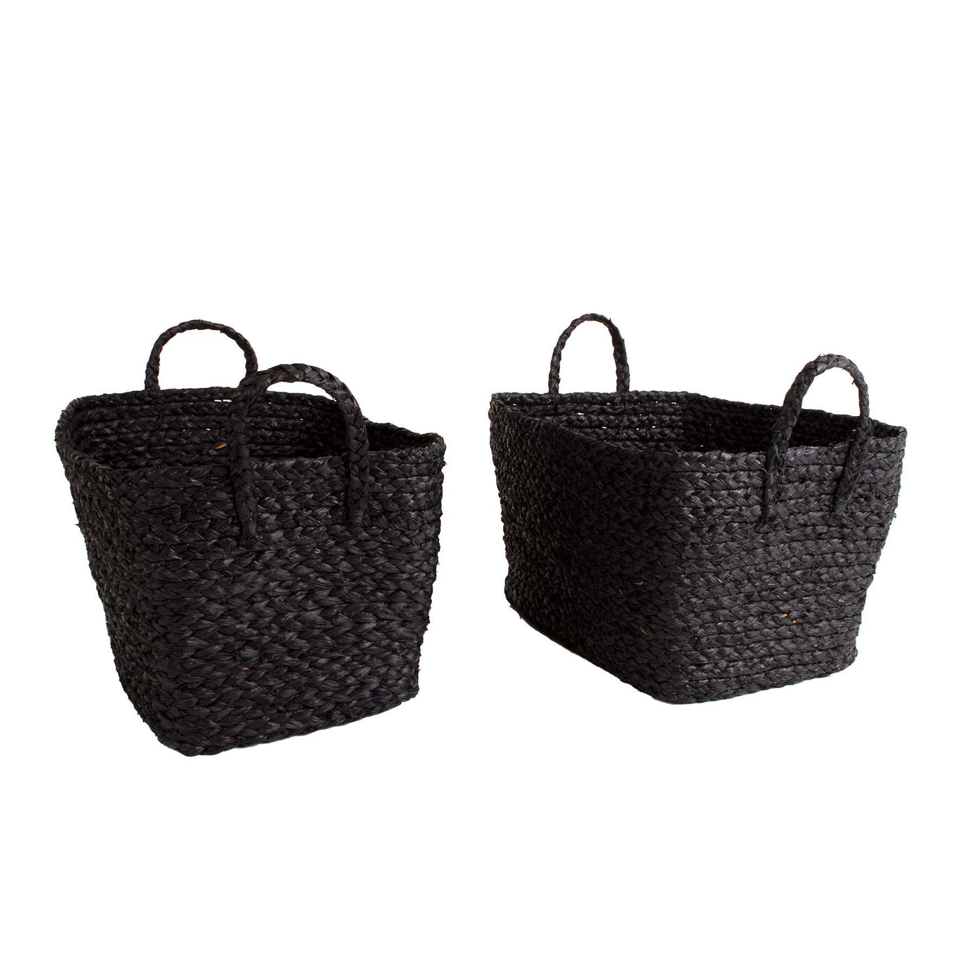 Storage Basket with Handles, Set of 2 - Black
