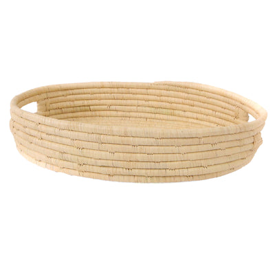 Natural Raffia Bread Basket With Handles