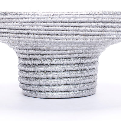 Silver Metallic Pedestal Bowl