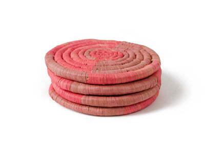 Blanca Raffia Coasters, Set of 4 - KAZI
