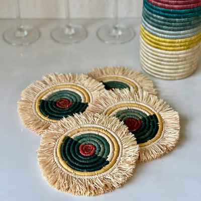 Nostalgia Woven Coasters - Fringed (Set of 4)