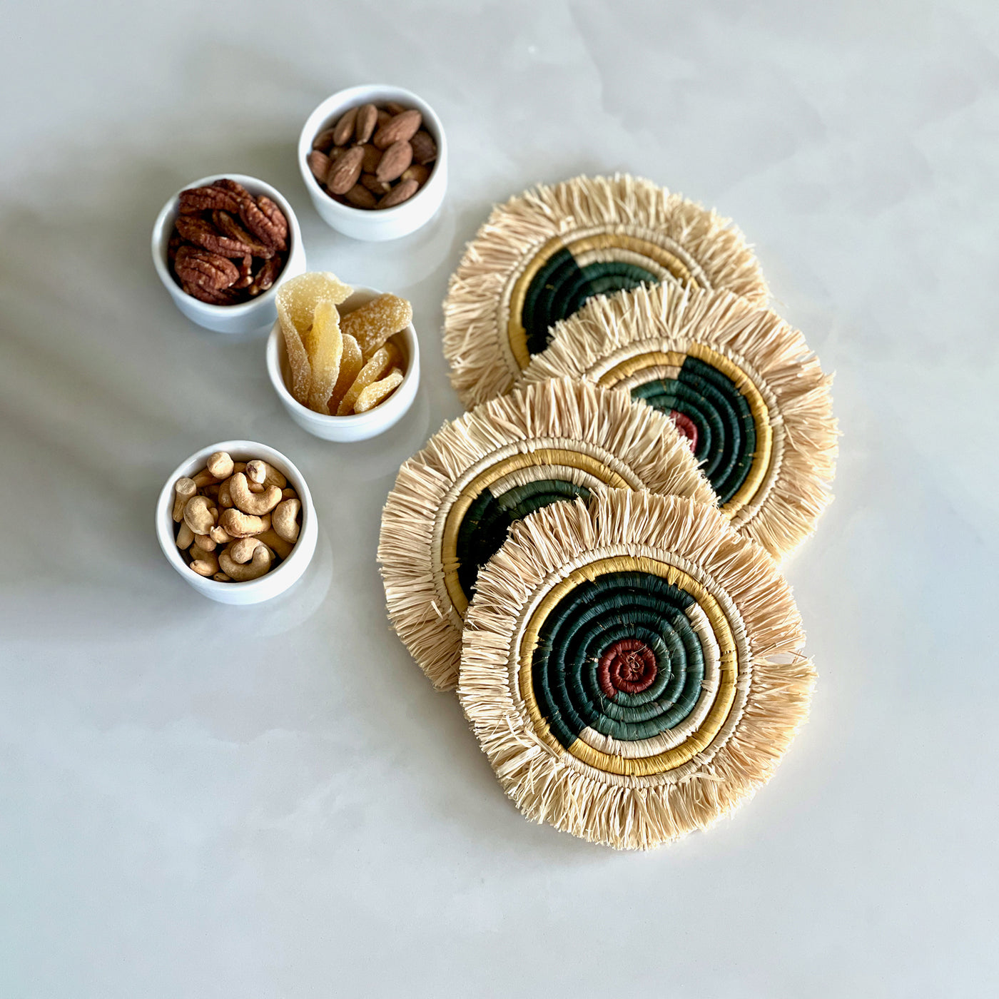 Nostalgia Woven Coasters - Fringed (Set of 4)