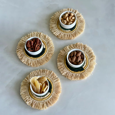 Nostalgia Woven Coasters - Fringed (Set of 4)
