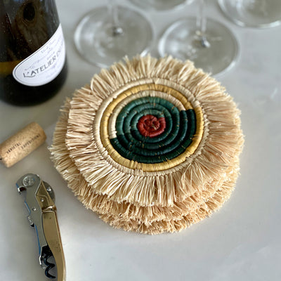 Nostalgia Woven Coasters - Fringed (Set of 4)