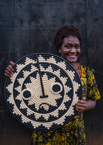 22" Sun Mask Wall Art Disc - KAZI
