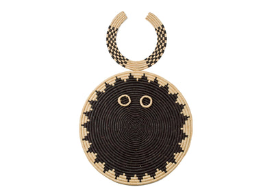 22" Horned Sun Mask Wall Art Disc - KAZI
