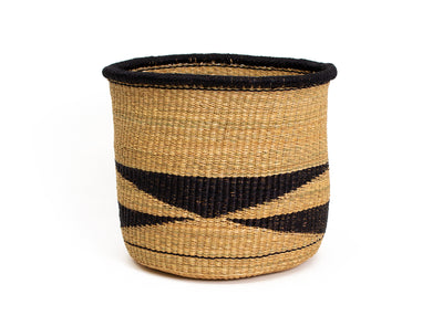 12" Extra Large Mlima Black Grass Planter - KAZI