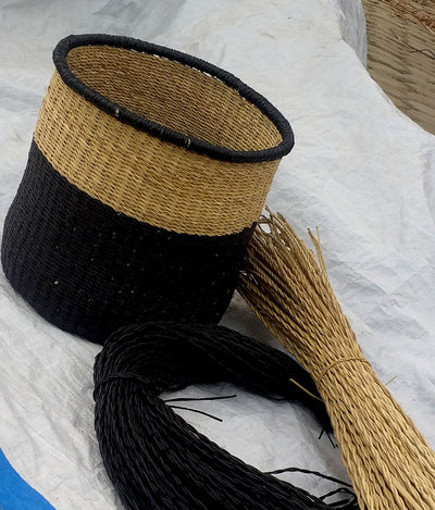 11" Large Dipped Black Grass Planter - KAZI