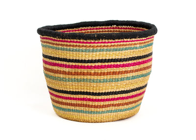 8" Large Striped Fete Grass Planter - KAZI