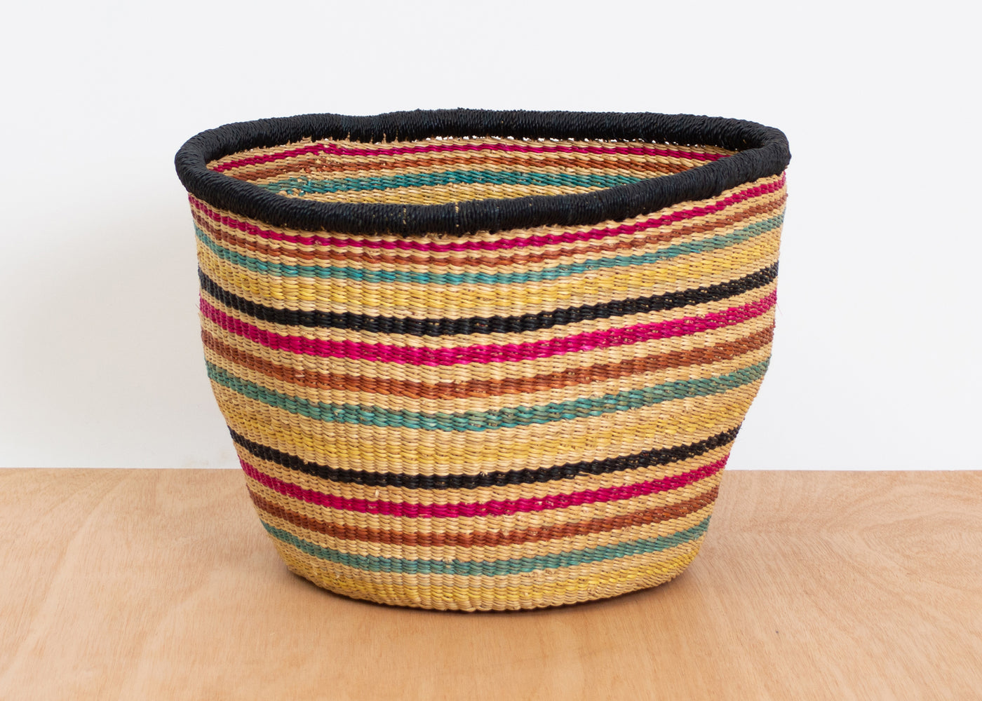 8" Large Striped Fete Grass Planter - KAZI