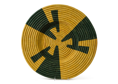 21" Mustard + Evergreen Wall Art Plate - KAZI