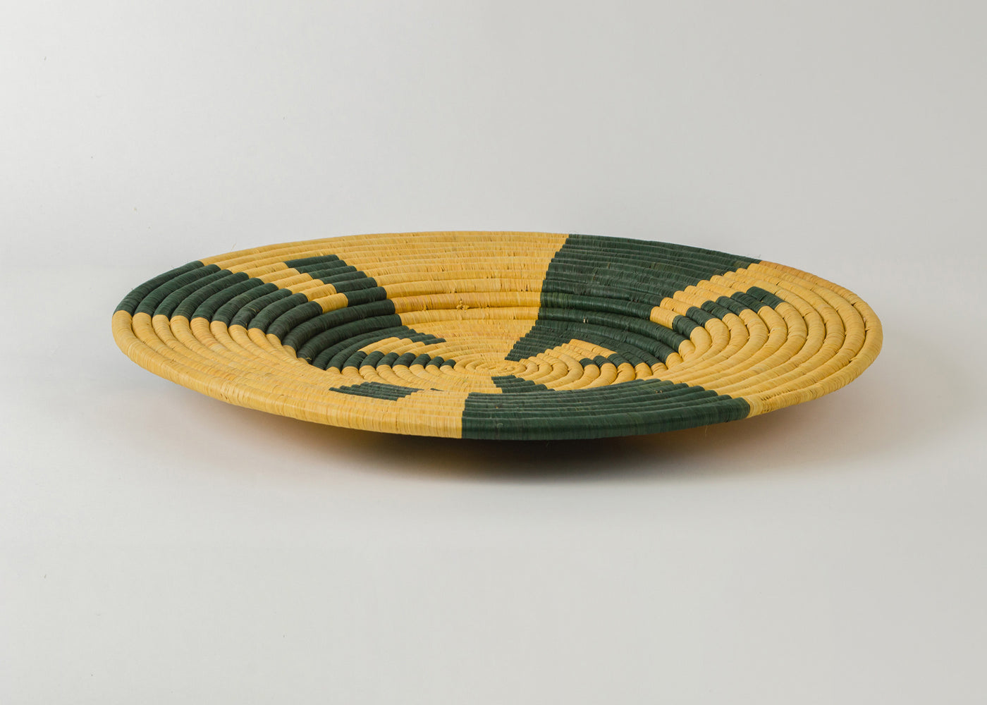21" Mustard + Evergreen Wall Art Plate - KAZI