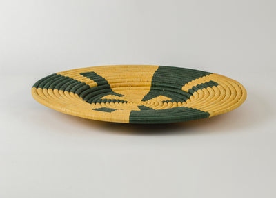 21" Mustard + Evergreen Wall Art Plate - KAZI