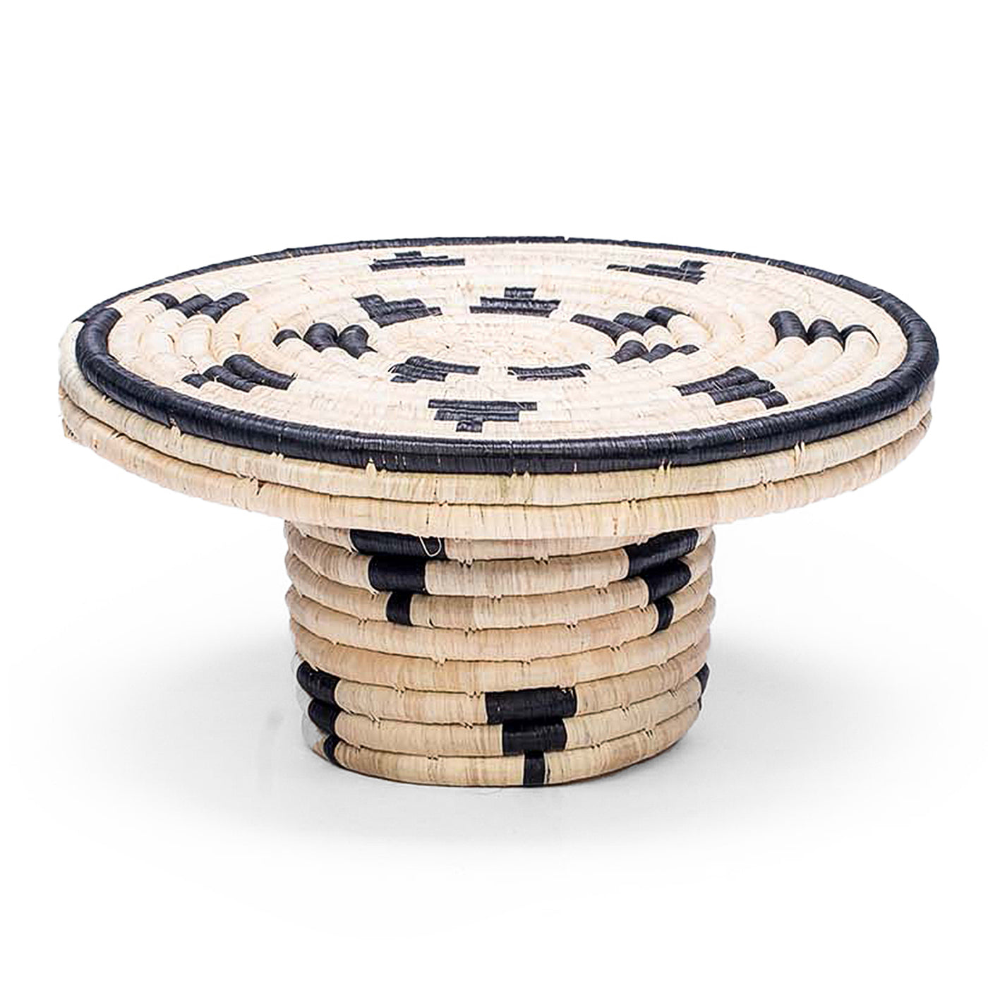 Black + Natural Raffia Cake Stand