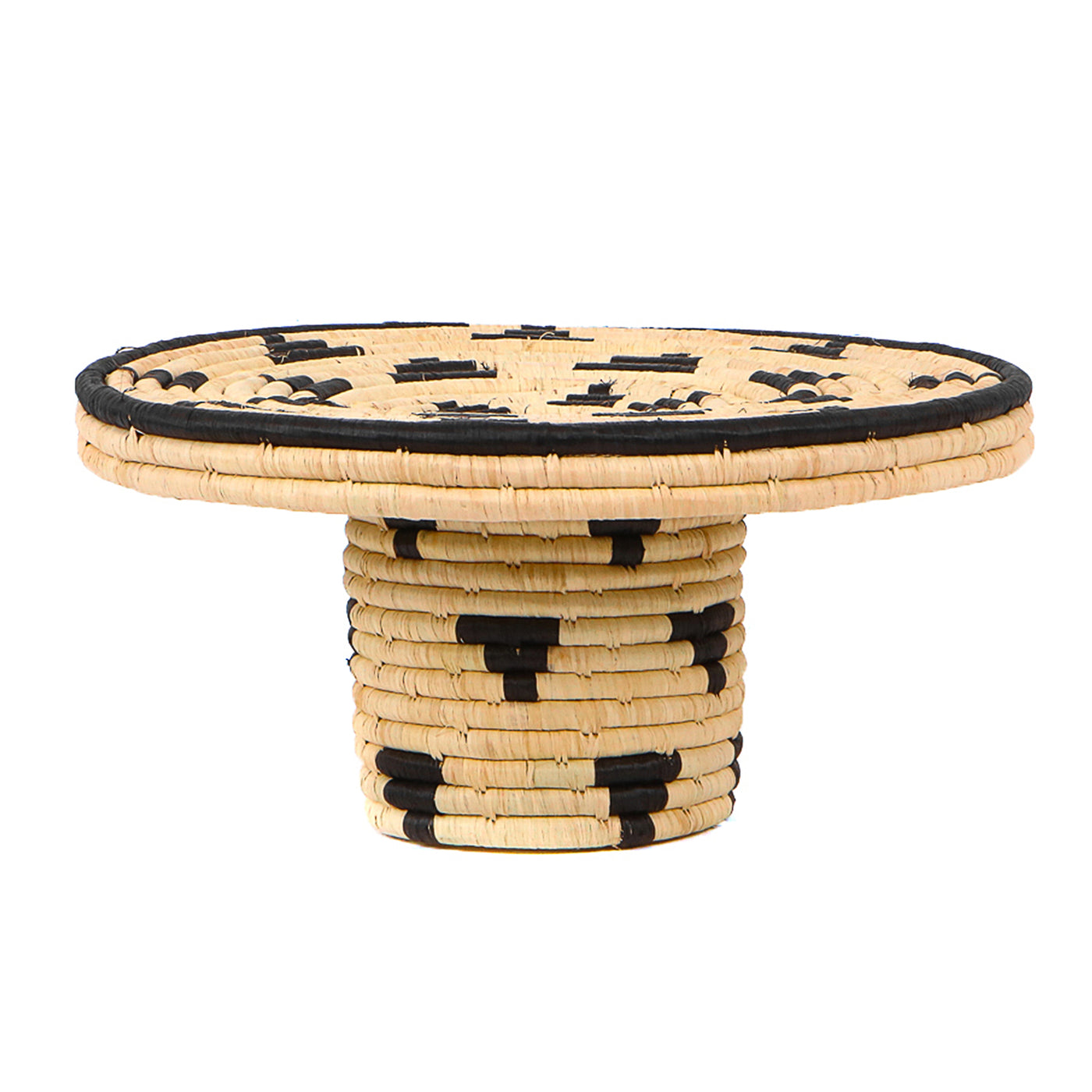 Black + Natural Raffia Cake Stand