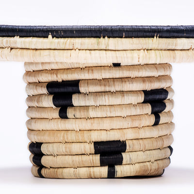 Black + Natural Raffia Cake Stand