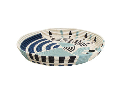 24" Silver Blue Decorative Tray - KAZI