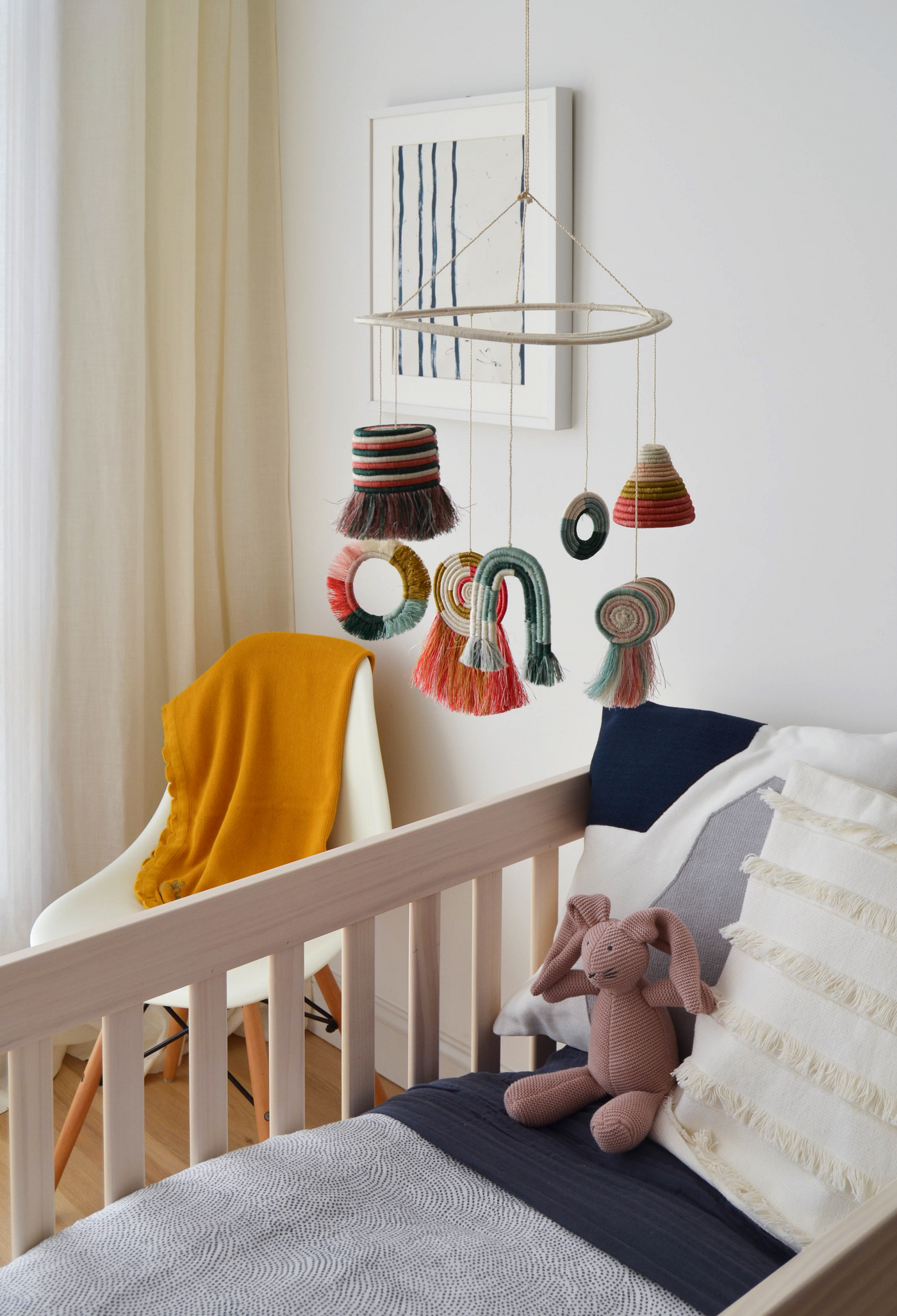7-piece Woven Shapes Baby Mobile - KAZI