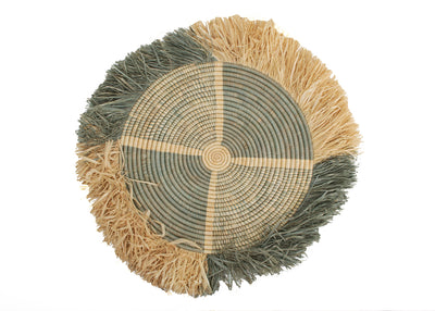 22" Large Gray Vita Fringed Opal Wall Disc - KAZI
