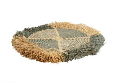 22" Large Gray Vita Fringed Opal Wall Disc - KAZI