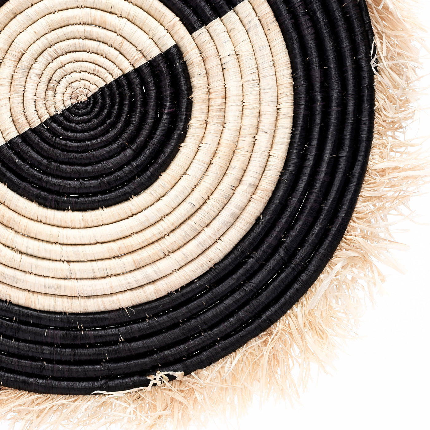 21" Large Black Half Bullseye Fringed Wall Disc