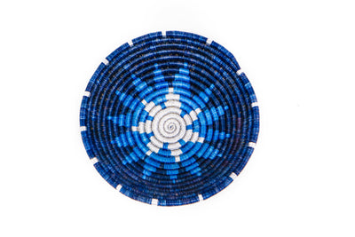 10" Medium Metallic Midnight Navy Round Basket - KAZI