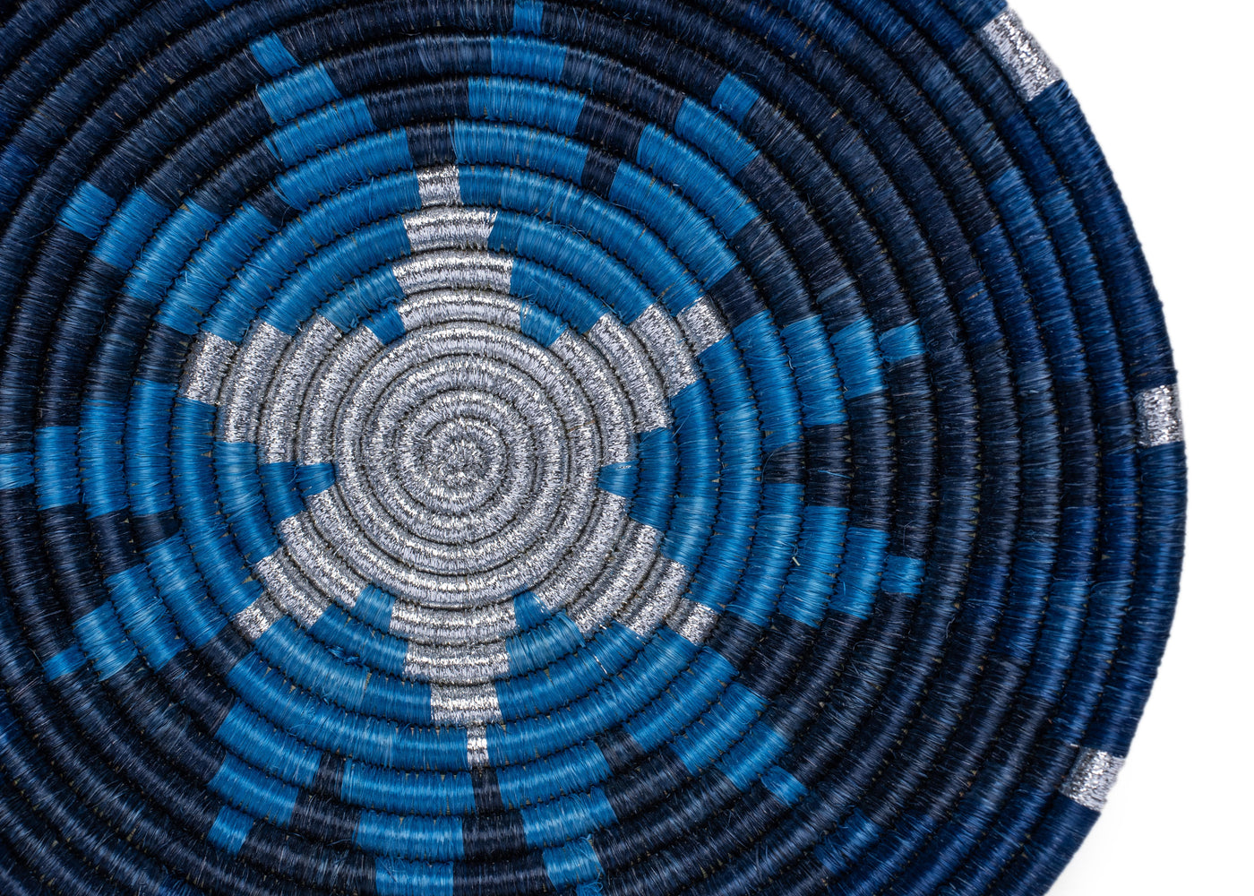 10" Medium Metallic Midnight Navy Round Basket - KAZI