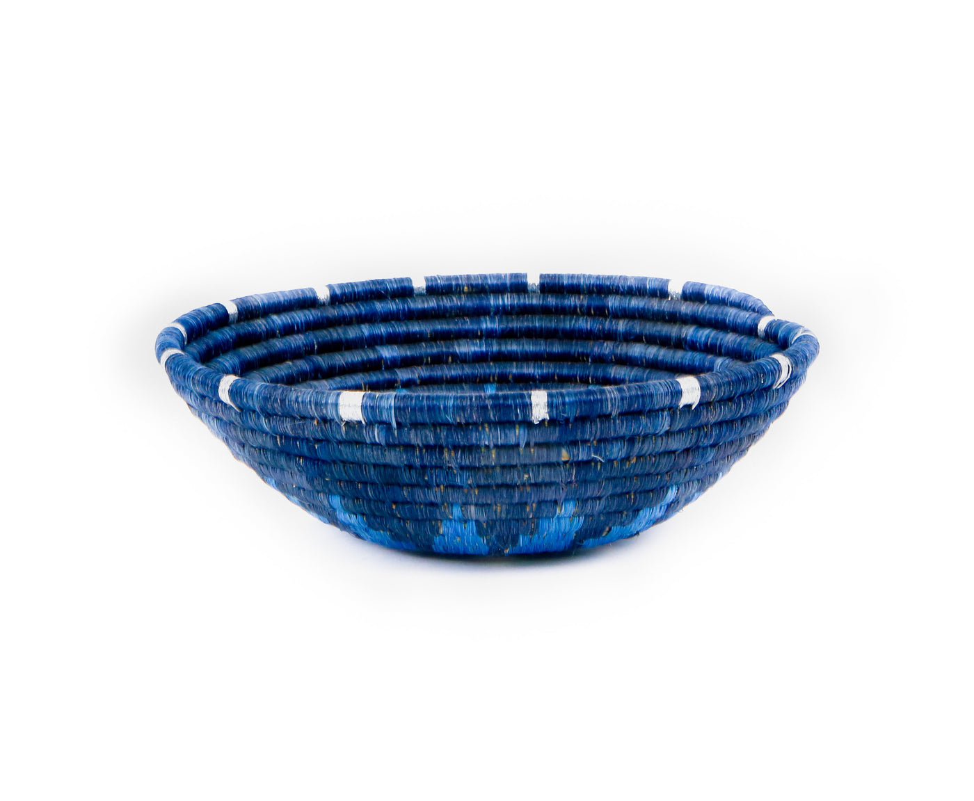 10" Medium Metallic Midnight Navy Round Basket - KAZI