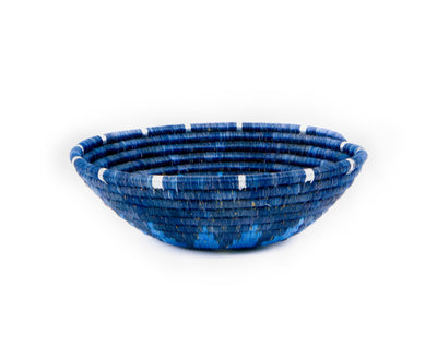 10" Medium Metallic Midnight Navy Round Basket - KAZI