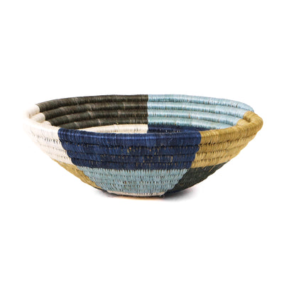 10" Medium Silver Blue Umuseke Round Basket