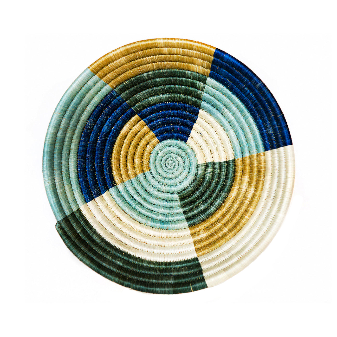 10" Medium Silver Blue Umuseke Round Basket