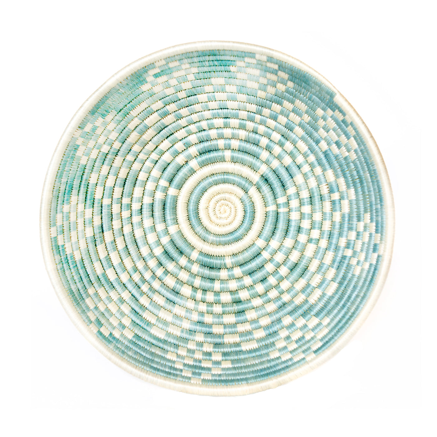 12" Large Silver Blue Ikaze Round Basket