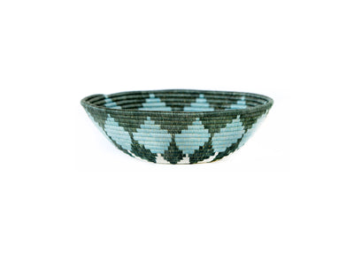 12" Large Silver Blue Hope Round Basket - KAZI