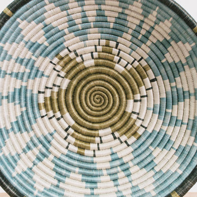 Extra Large Silver Blue Intore Basket