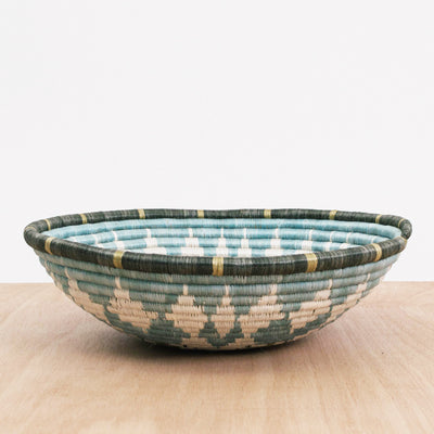 Extra Large Silver Blue Intore Basket