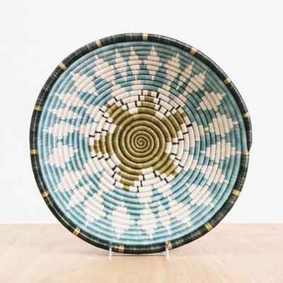 Extra Large Silver Blue Intore Basket