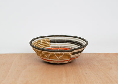 12" Large Sunset Brown Mara Round Basket - KAZI