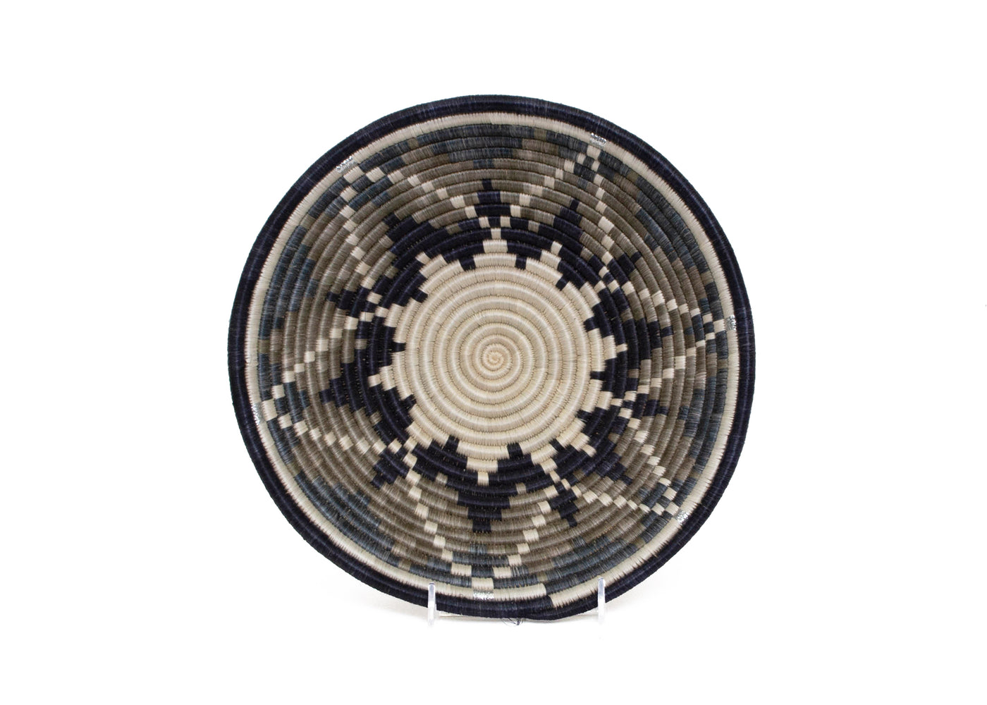 12" Large Slate Tumaini Round Basket - KAZI