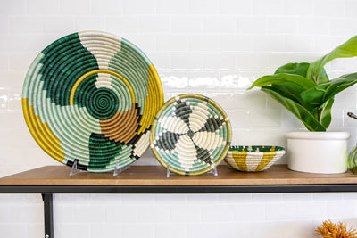 12" Large Ivy Kijani Round Basket - KAZI