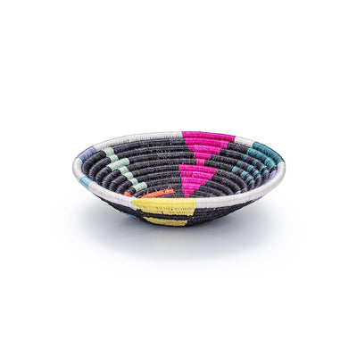 6" Small Black & Neon Mtoto Round Basket