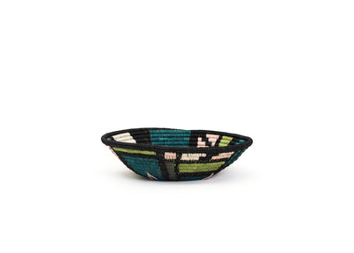 12" Large Ivy + Blush Mosaic Round Basket - KAZI