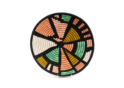 12" Large Desert Flower Mosaic Round Basket - KAZI