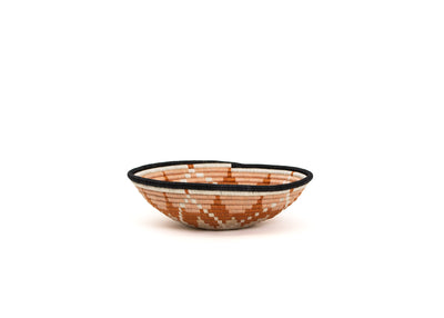 12" Large Dusty Peach + Wheat Tumaini Round Basket - KAZI