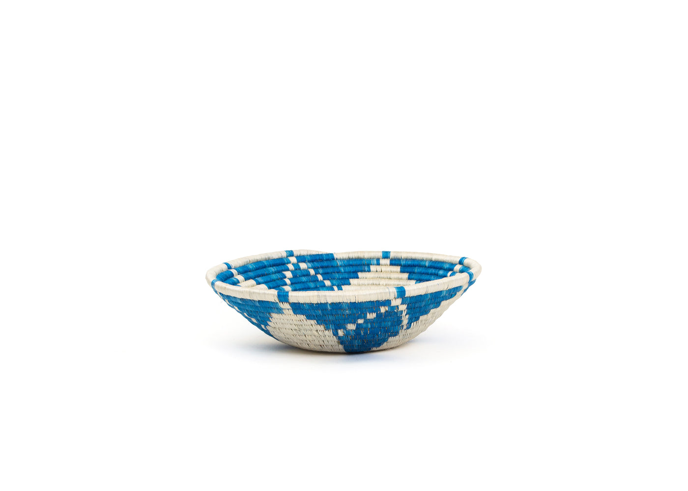 12" Large Lapis Blue Jua Round Basket - KAZI